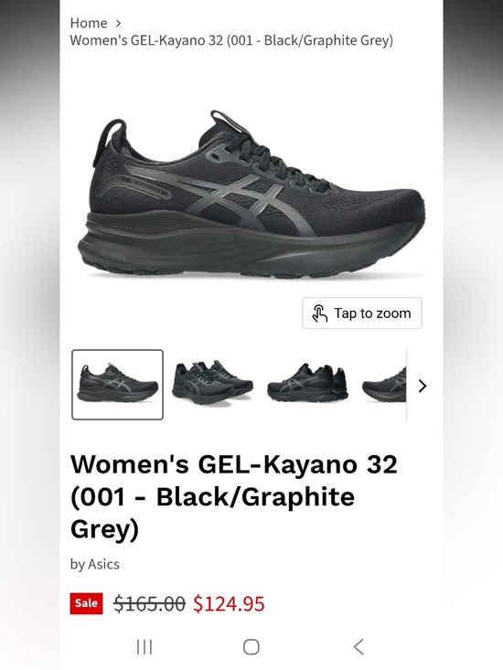 Asics Shoes - ASICS Women's GEL-Kayano 32 Running Shoe - Black/Graphite Grey size 8